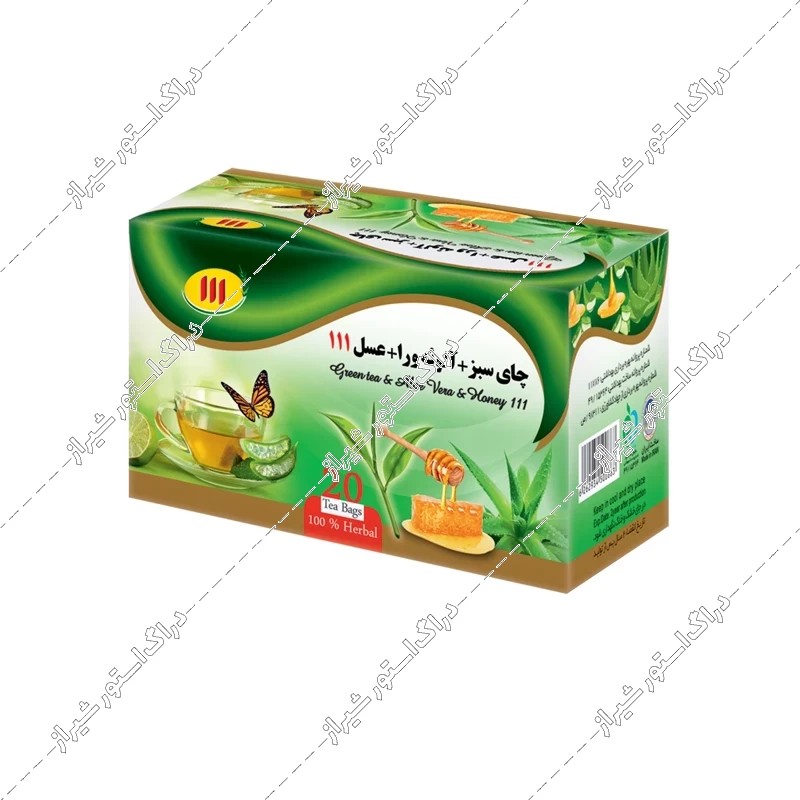 دمنوش چای سبز و آلوئه‌را عسل 111