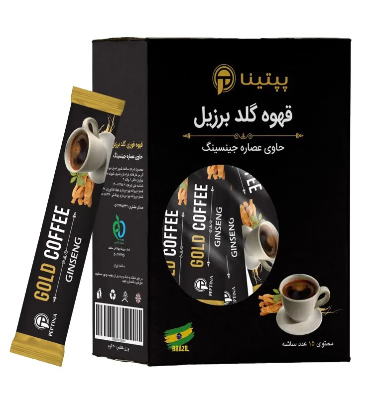 قهوه گلد برزیل جینسینگ پپتینا