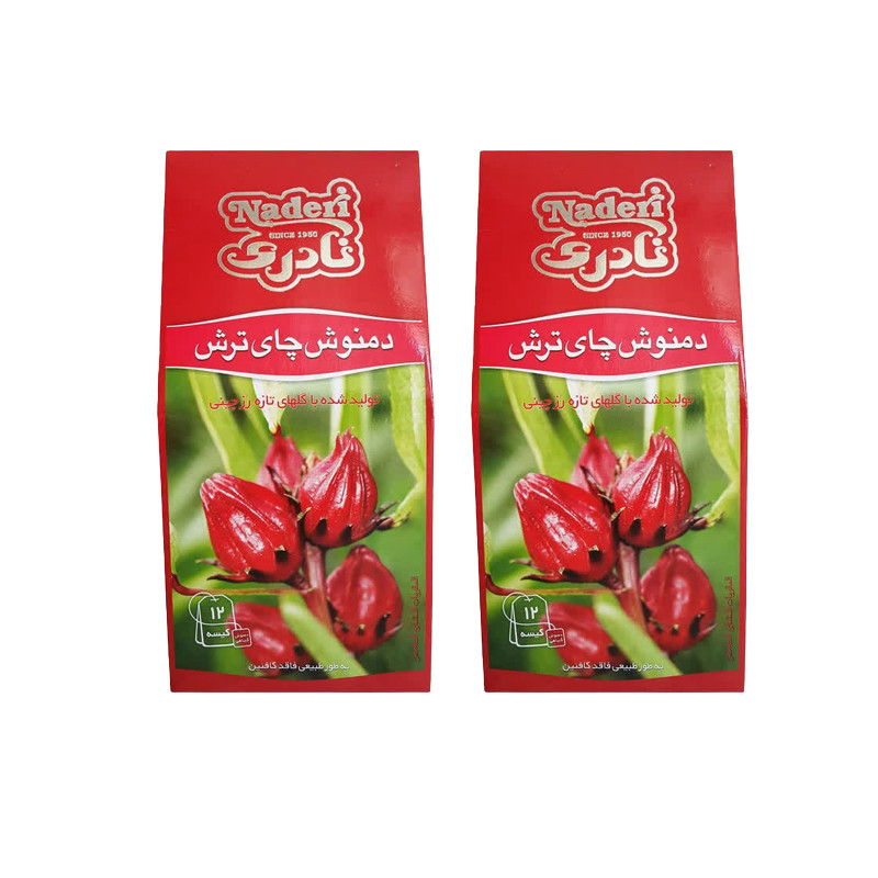 دمنوش كيسه اي چاي ترش نادري - 45 گرم دو بسته 12 عددي