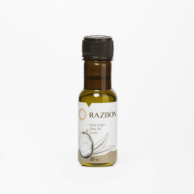 روغن زیتون با بو فرابکر تک نفره با طعم سیر رزبن - 20 میلی لیتر