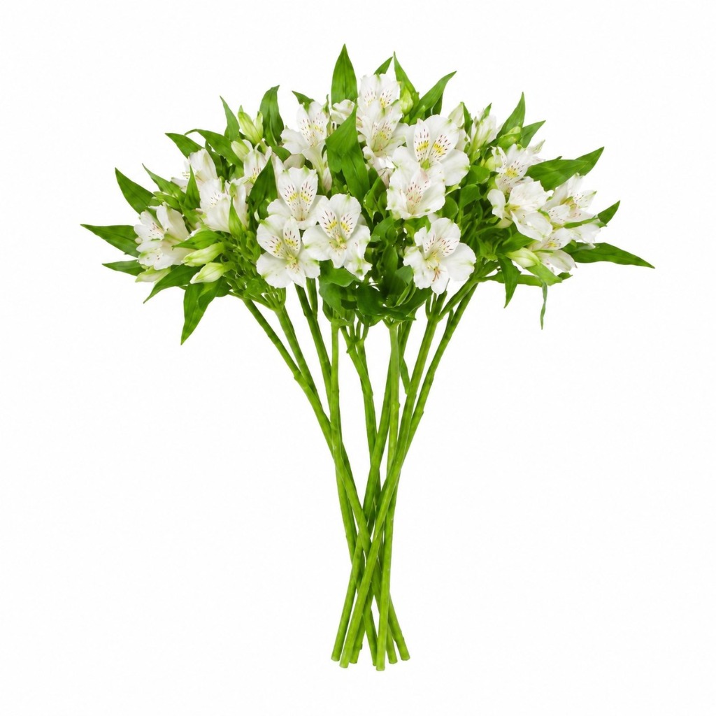 دسته آلسترومریا سفید ده شاخه