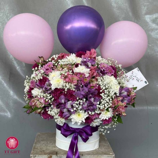 Economic Chrysanthemum and Alstroemeria Flower Box for Thank You