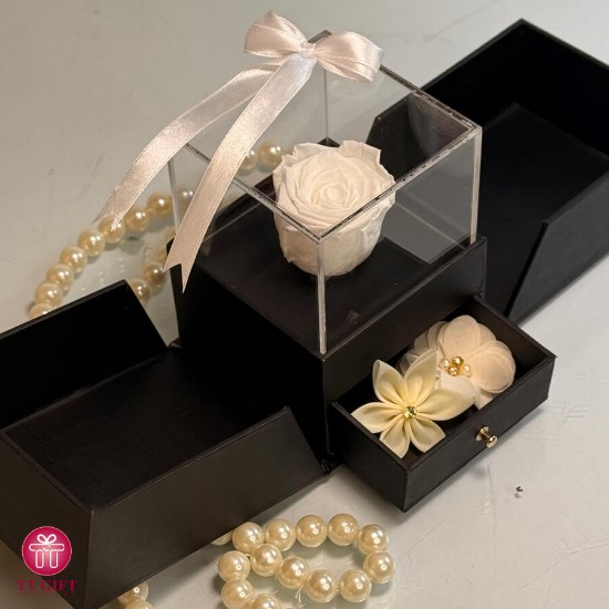 white Eternal Rose Top-Open