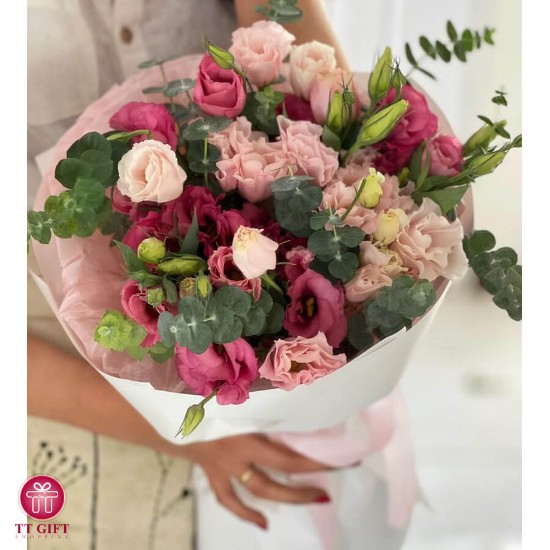 Mahlin Economic Pink Lisianthus Flower Bouquet
