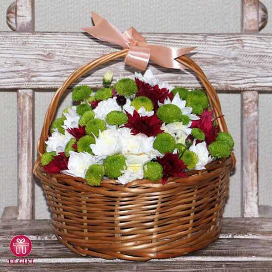 Jeyran Economic Chrysanthemum Flower Basket for Thank You