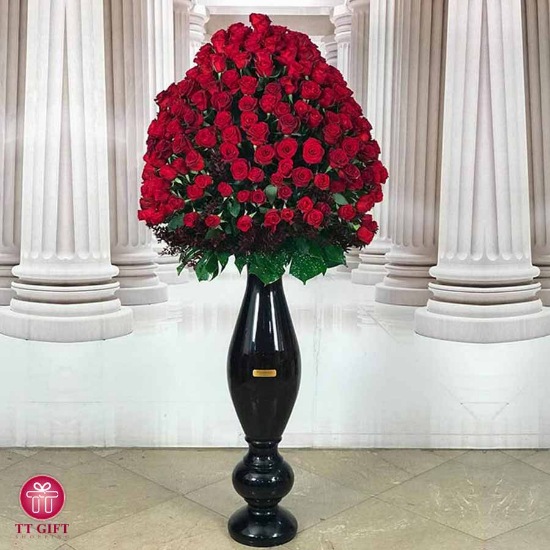 Touran Luxury Red Rose Flower Cup