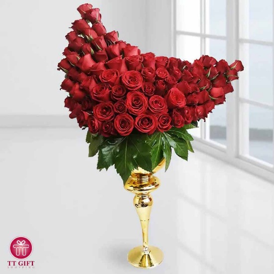 Mahlin Red Rose Flower Cup