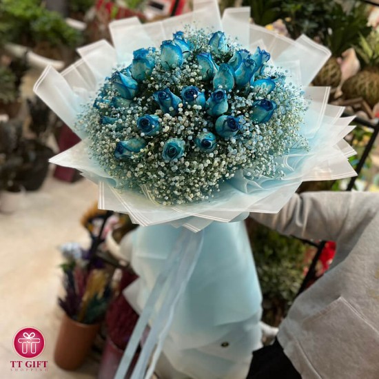 Sargol Blue Rose Flower Bouquet
