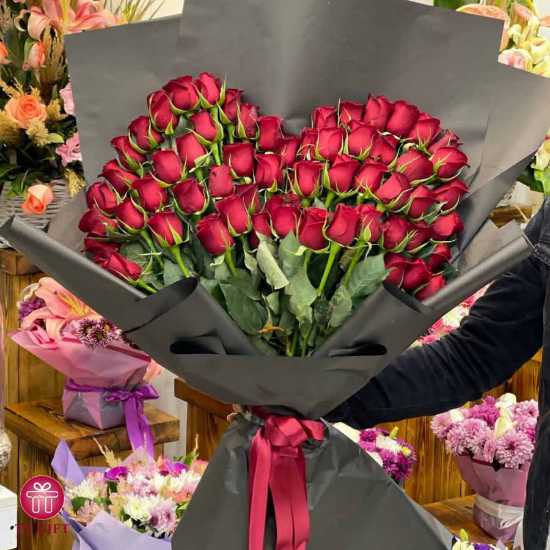 Proushat Red Rose Flower Bouquet for Birthday