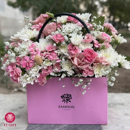 Sima Economic Pink and White Chrysanthemum Flower Box