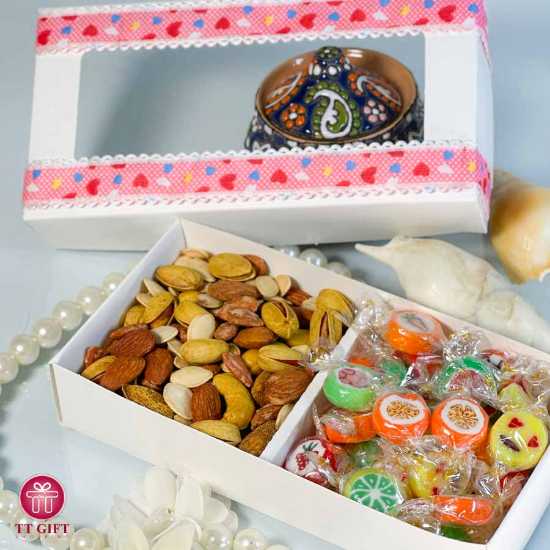 Economy box of mixed nuts and chocolates