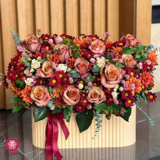 Armina Luxury Rose and Chrysanthemum Flower Box