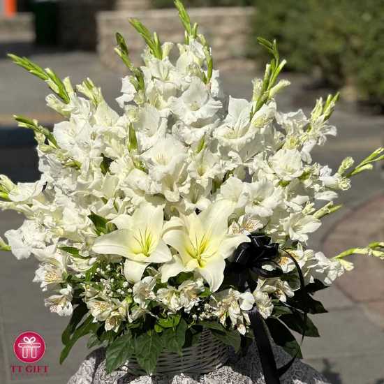 Falamak Gladiolus Flower Basket for Funeral
