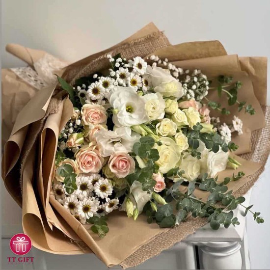 Mahshid Rose and Chamomile Flower Bouquet for Thank You