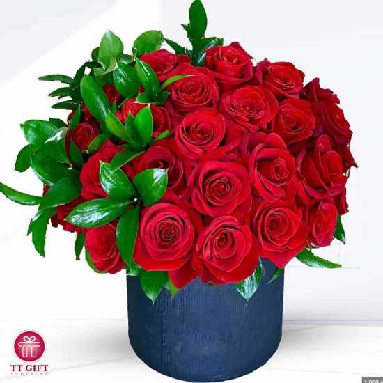 Parva Red Rose Flower Box