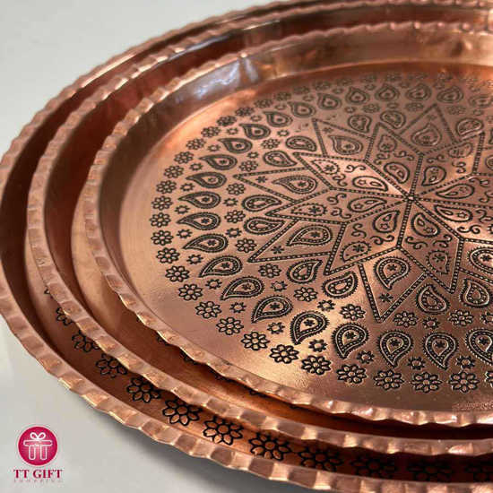 Round copper tray