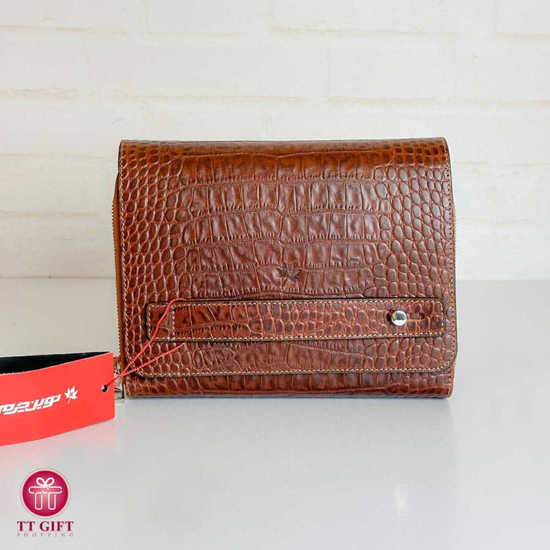 Novin leather passport bag for men