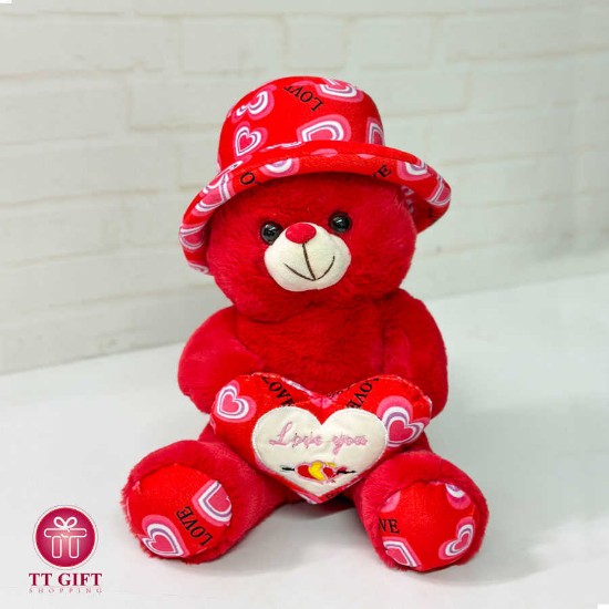 Bear doll with hat 30 cm