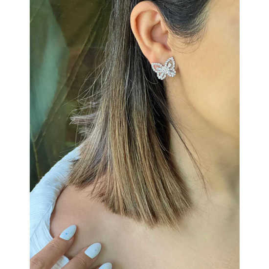 Butterfly steel earrings