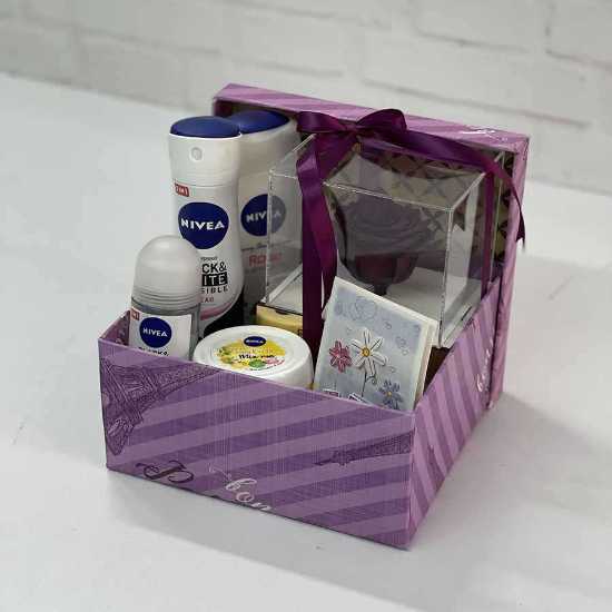 Nivea set for women and purple eternal rose package