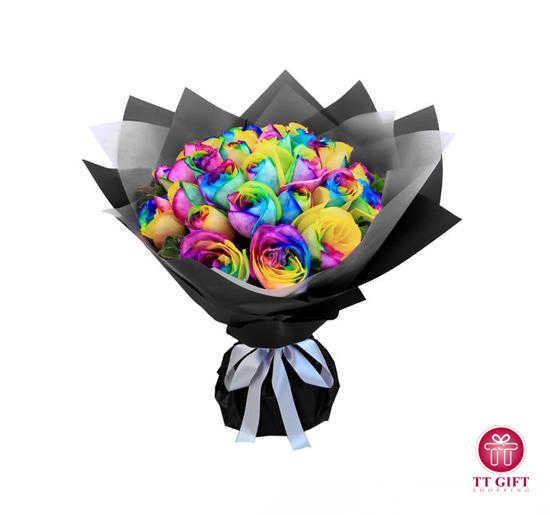 Sadaf Seven Color Rose Flower Bouquet