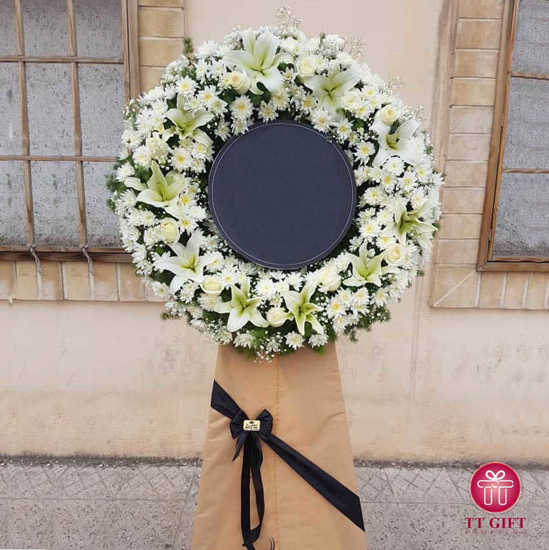 Badeh White Rose and Original Wreath Flower for Funeral