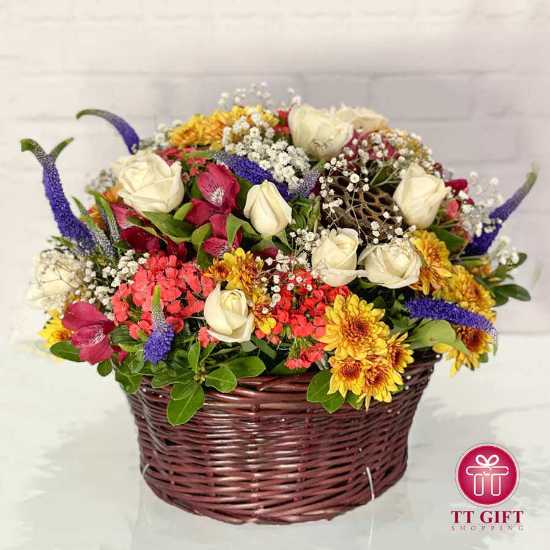 Fariman Colorful Flower Basket for Birthday