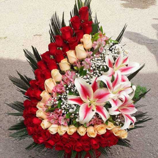 Mahroo Rose and Oriental Flower Basket for Courtship Ceremony