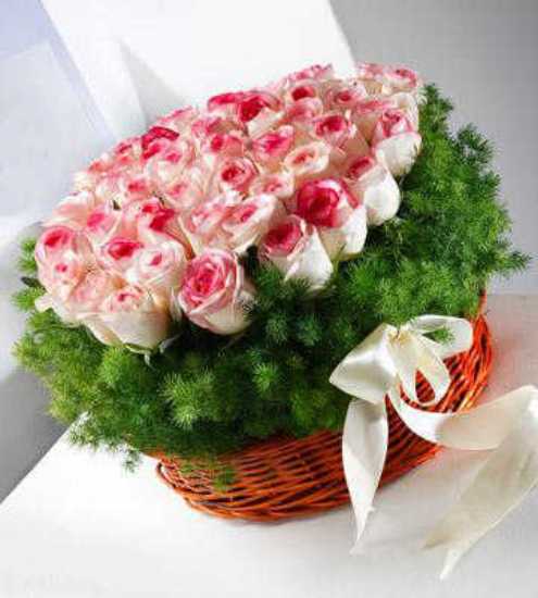 Elnaz Moonstone Rose Flower Basket