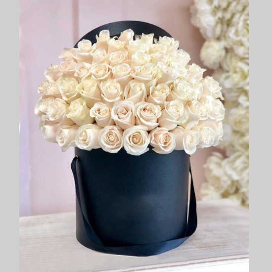 Dorsa White Rose Flower Box