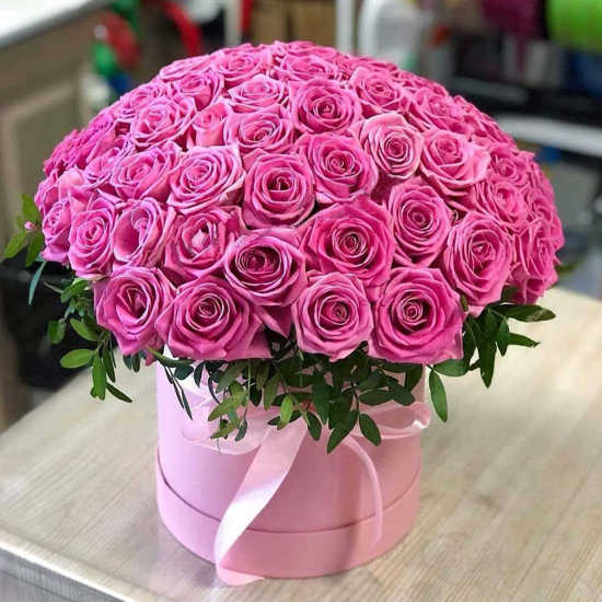 Mehrana Pink Rose Flower Box for Birthday