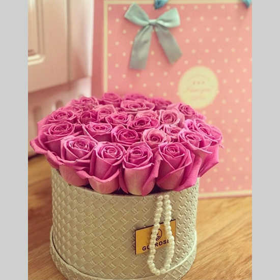 Paniz Pink Rose Flower Box
