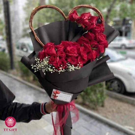 Dornaz Red Rose Flower Bouquet for Birthday