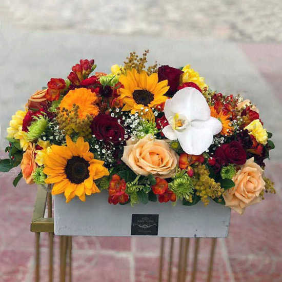 Farzam Sunflower and Rose Flower Box