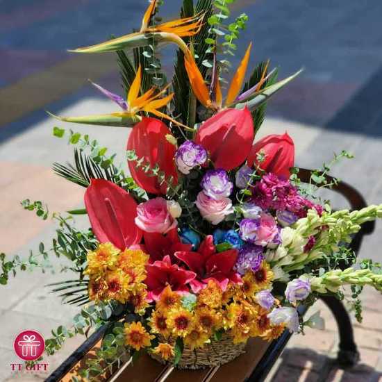 Vienna Colorful Flower Basket for Opening