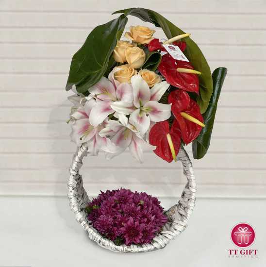 Minoo Colorful Flower Basket for Courtship Ceremony