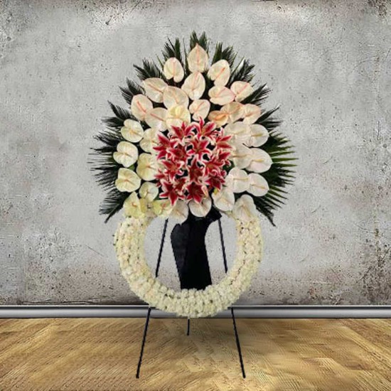 Atlas Anthurium and Oriental Wreath Flower for Funeral