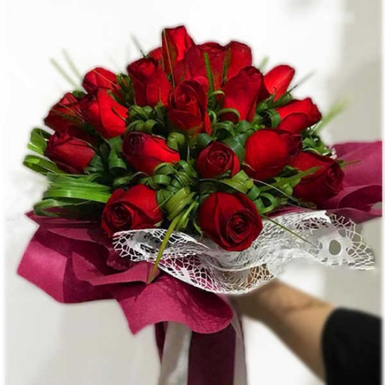 Delroba Red Rose Flower Bouquet for Birthday