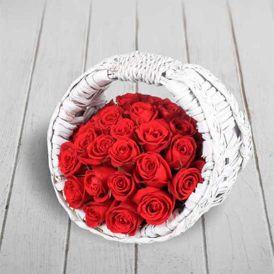 Special Love Red Rose Flower Basket