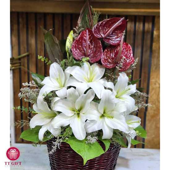 Mahsan Oriental and Anthurium Flower Basket