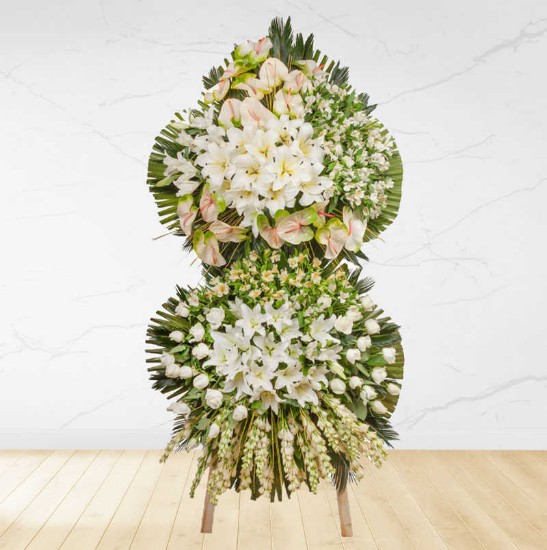 Baharnaz Two-tiered Wreath Flower for Funeral and Memorial