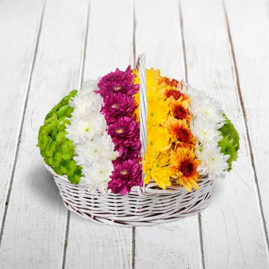 Yeganeh Economic Chrysanthemum Flower Basket for Birthday