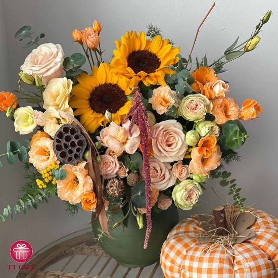 kianaz Autumn Orange Flower Vase