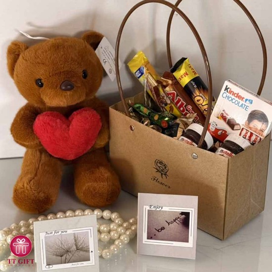 Chocolate and Bear with Heart Package