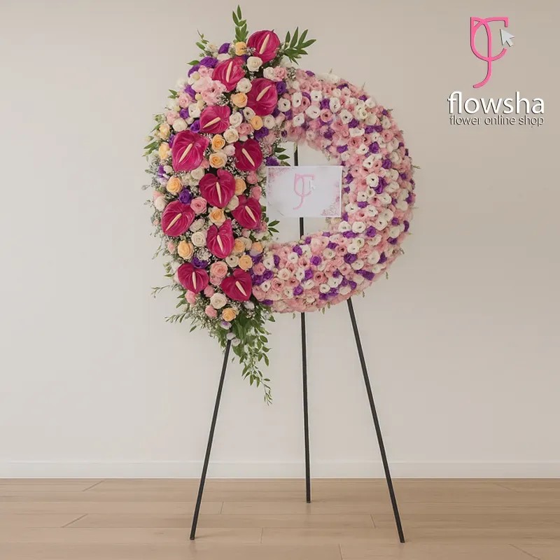 تاج گل حلقه ای تبریک سیسیل
