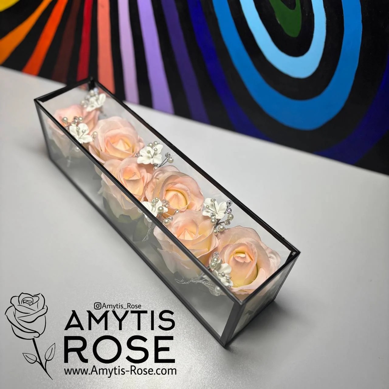 باکس گل رز صورتی 1017# | آمیتیس رز - Amytis Rose