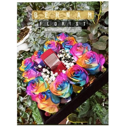 باکس گل رز هفت رنگ 6155