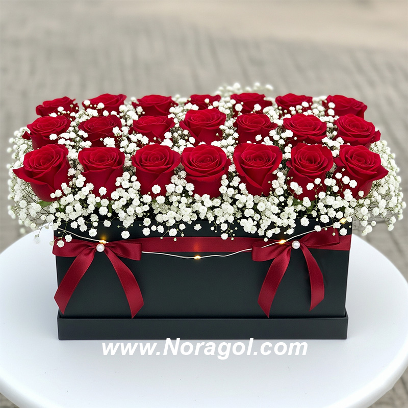 باکس گل رز و ژیپسوفیلا