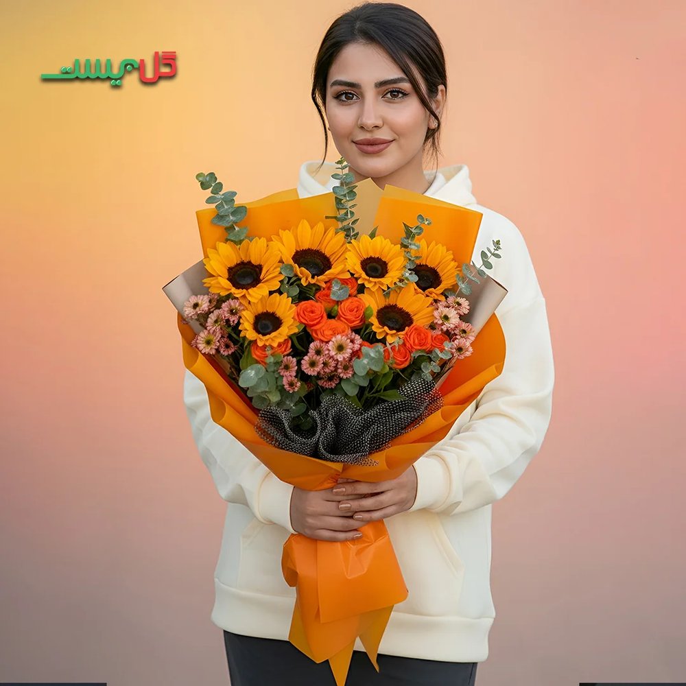 دسته گل مدل خورشید – گل فروشی آنلاین گل بیست