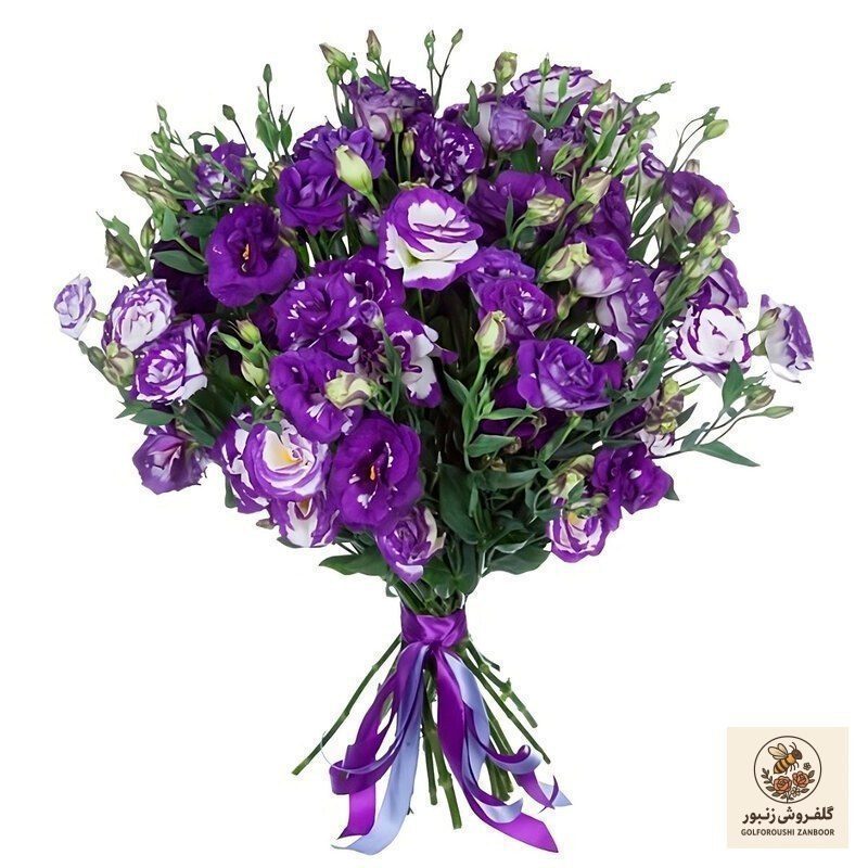 دسته گل لیسیانتوس طبیعی مدل 03 | کد: ZNB-9SV